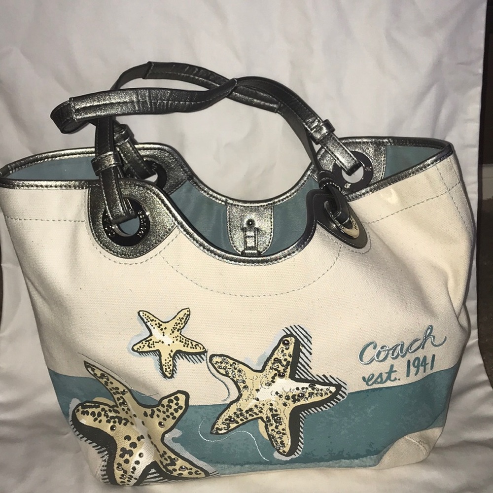 Coach tote bag seashell